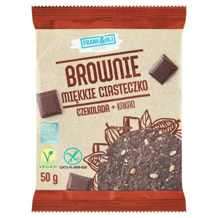 Frank&Oli Brownie, galleta blanda, chocolate + cacao, 50 g