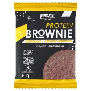 Frank&amp;Oli Proteïne Brownie, zachte koekjes, chocolade + cashewnoten, 50 g