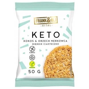 Frank&Oli Keto, weicher Keks, Kokosnuss + Cashewnüsse, 50 g