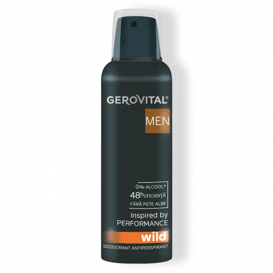 Antitranspirant Deodorant Wild Gerovital Men, 150 ml, Farmec