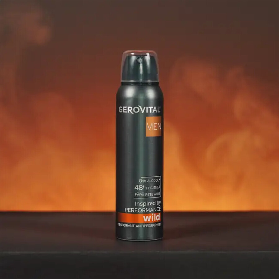 Antitranspirant Deodorant Wild Gerovital Men, 150 ml, Farmec