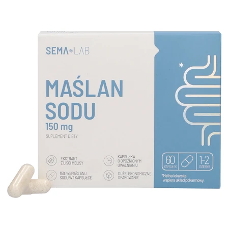 SEMA LAB Butirato sódico 150 mg, 60 cápsulas de liberación retardada