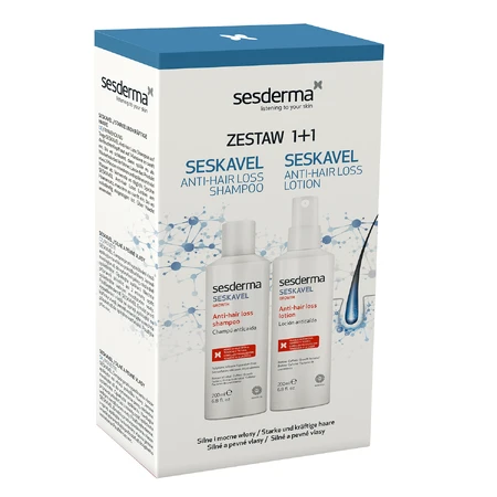 Sesderma Seskavel kit, haaruitval shampoo, 200 ml + haaremulsie, 200 ml