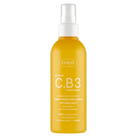 Ziaja Vitamine C.B3 Niacinamide set, wake-up crème, 50 ml + bodylotion, 200 ml + tonic, 190 ml + reinigingsgel, 190 ml