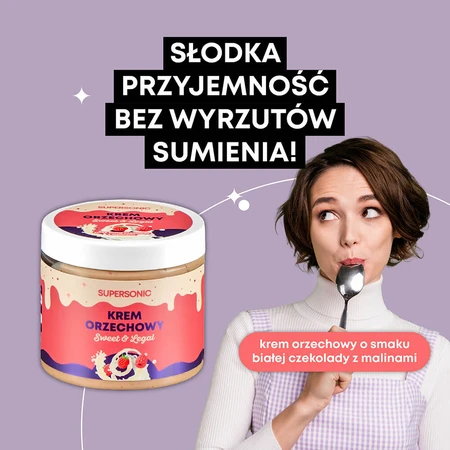 Supersonic, crema de avellanas, sabor chocolate blanco con frambuesas, 160 g