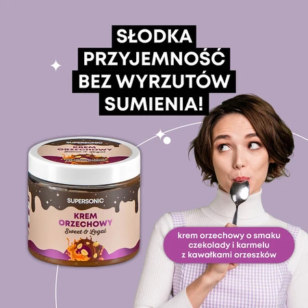 Supersonic, nut cream, chocolate flavor and caramel with pieces of nuts, 160 g