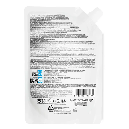La Roche-Posay Lipikar Syndet AP+, crème lavante corporelle relipidante, dès la naissance, stock, 400 ml