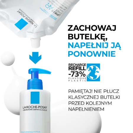 La Roche-Posay Lipikar Syndet AP+, crème lavante corporelle relipidante, dès la naissance, stock, 400 ml