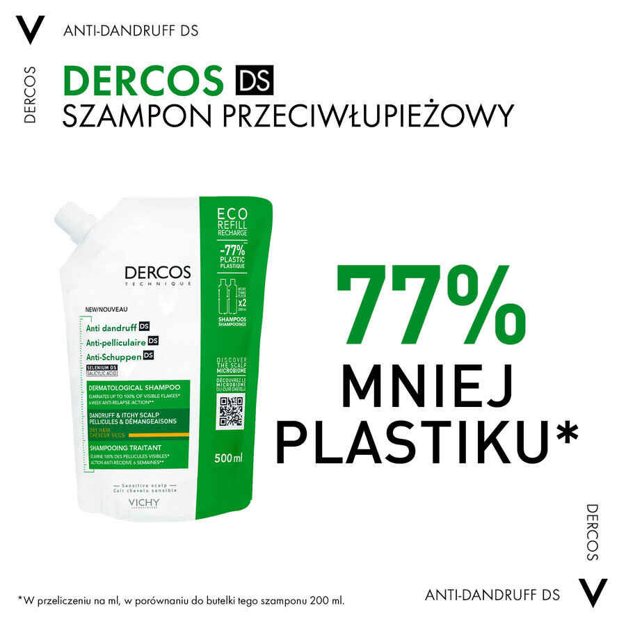 Vichy Dercos Anti Dandruff DS Anti Dandruff Shampoo Dry Hair Refill 500ml