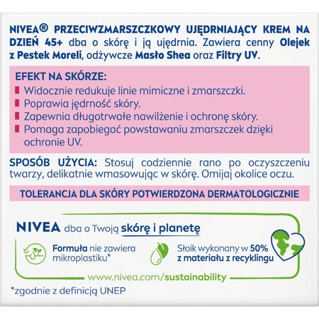 Nivea, anti-wrinkle day cream with strengthening effect SPF 15 45 +, 50 ml