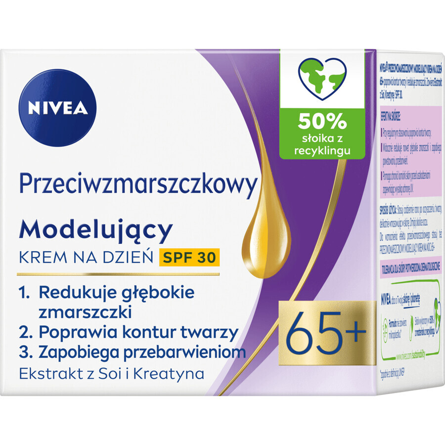 Nivea, crema modellante antirughe 65+, da giorno, SPF 30, 50 ml Nivea, crema modellante antirughe 65+, da giorno, SPF 30, 50 ml