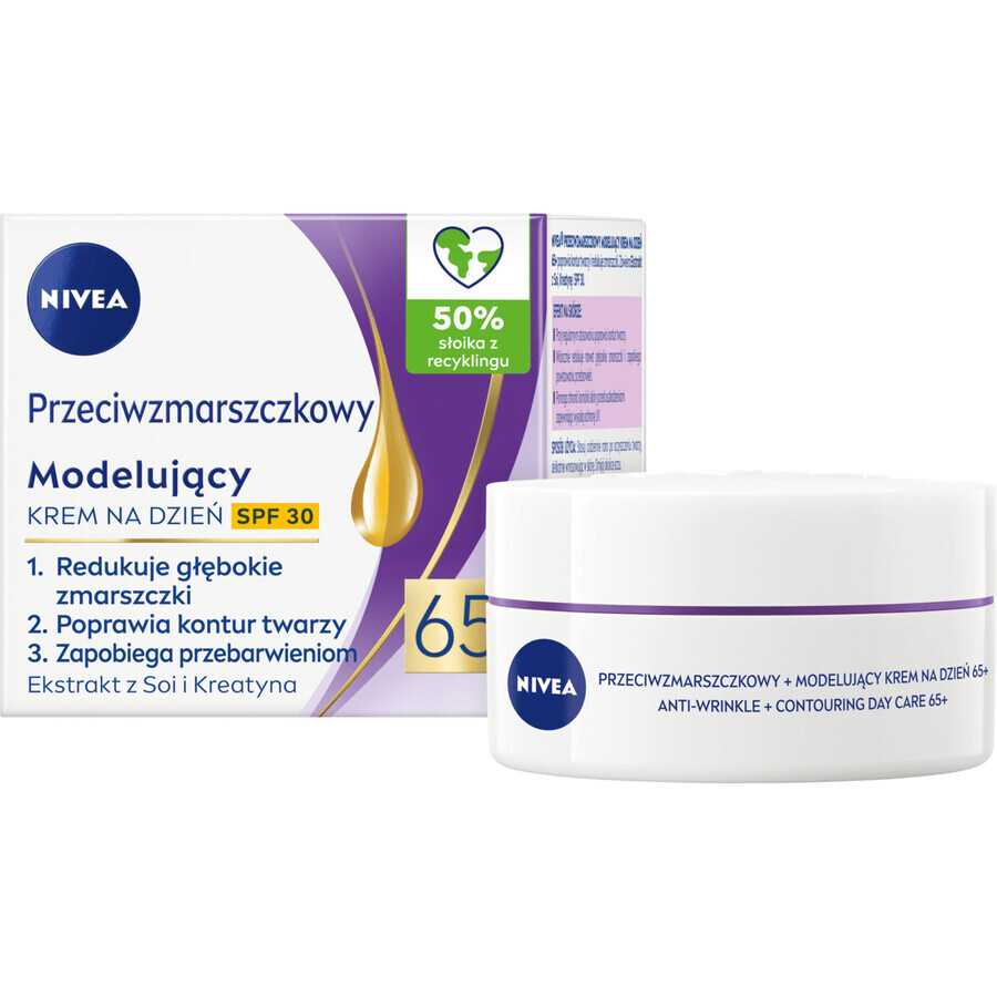 Nivea, crema modellante antirughe 65+, da giorno, SPF 30, 50 ml Nivea, crema modellante antirughe 65+, da giorno, SPF 30, 50 ml