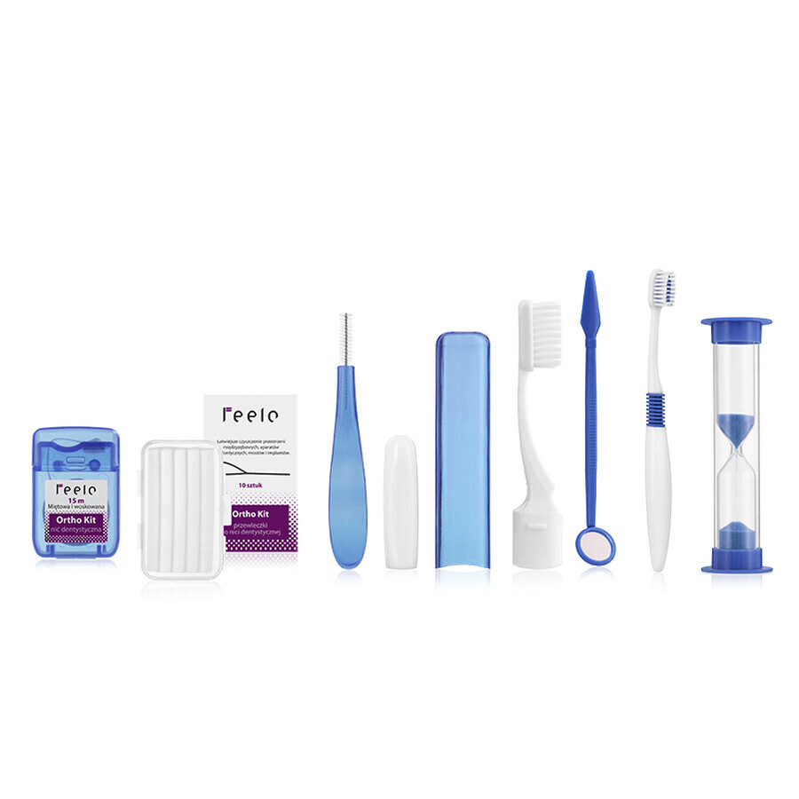 Feelo Ortho Kit, starter kit for people with braces, blue