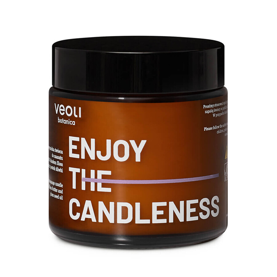 Boutique Veoli Botanica Enjoy The Candleness, bougie de massage végétalienne avec 40% de beurre de karité et d'huile de pépins de prune, 100 ml Veoli Botanica Enjoy The Candleness, bougie de massage végétalienne avec 40% de beurre de karité et d'huile de pépins de prune, 100 ml