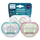 Avent Ultra Air Night, fopspeen, silicone, symmetrisch, glow-in-the-dark, meisje, SCF376/19, 0-6 maanden, 2 stuks