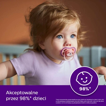 Avent Ultra Air, fopspeen, silicone, symmetrisch, meisje, SCF349/22, vanaf 18 maanden, 2 stuks