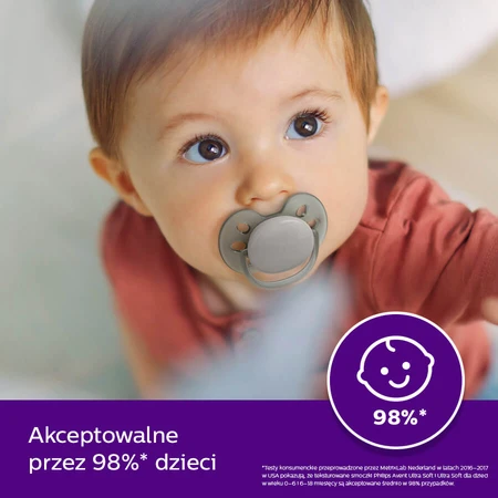 Avent Ultra Soft, chupete, silicona, simétrico, niño, SCF091/17, 6-18 meses, 2 piezas