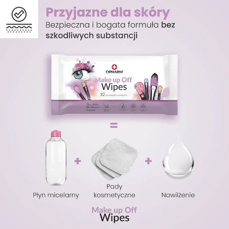 Opharm Make Up Off Wipes, make-up remover doekjes, 32 stuks