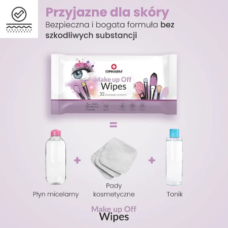 Opharm Make Up Off Wipes, make-up remover doekjes, 32 stuks