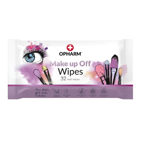 Opharm Make Up Off Wipes, make-up remover doekjes, 32 stuks
