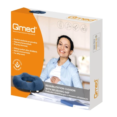 Oreiller Qmed, de rééducation et postnatal avec ouverture de soulagement de la pression