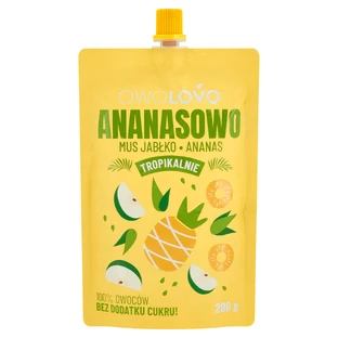 Owolovo Tropically Pineapple Mousse à la pomme et à l'ananas en tube, 200 g