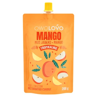 Owolovo Tropically Mousse de Mango Manzana-Mango en tubo, 200 g