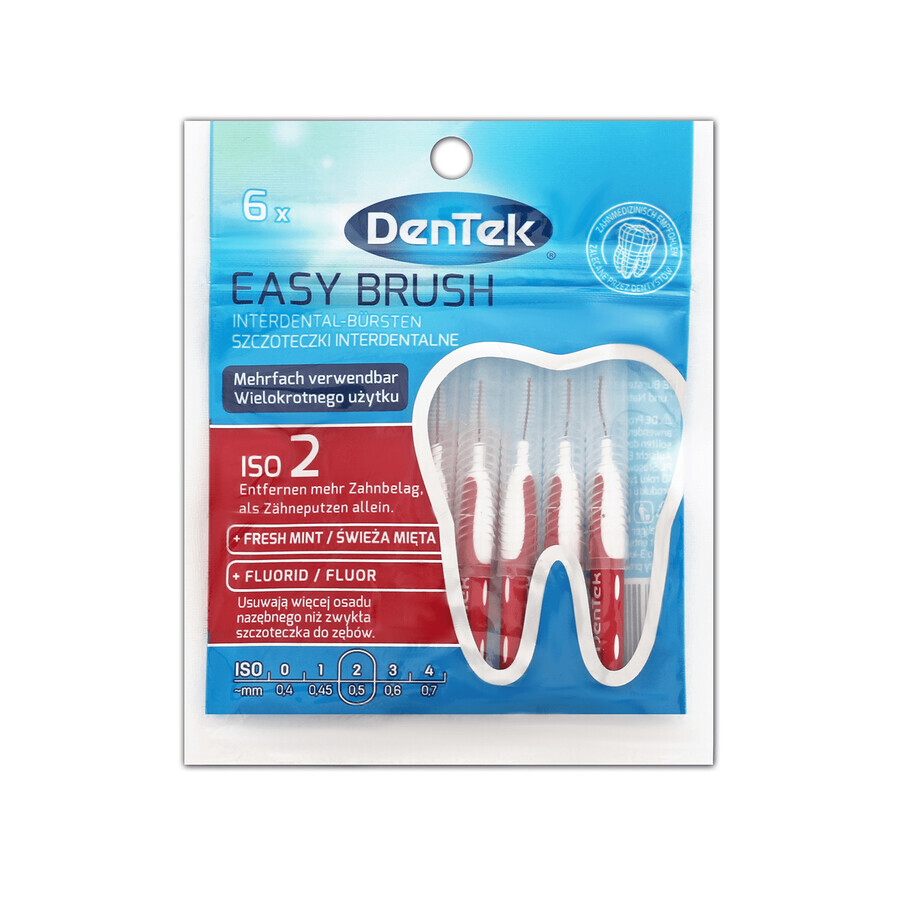 Buy DenTek Easy Brush, interdental brushes, size 2, 0.5 mm, 6 pieces DenTek Easy Brush, interdental brushes, size 2, 0.5 mm, 6 pieces