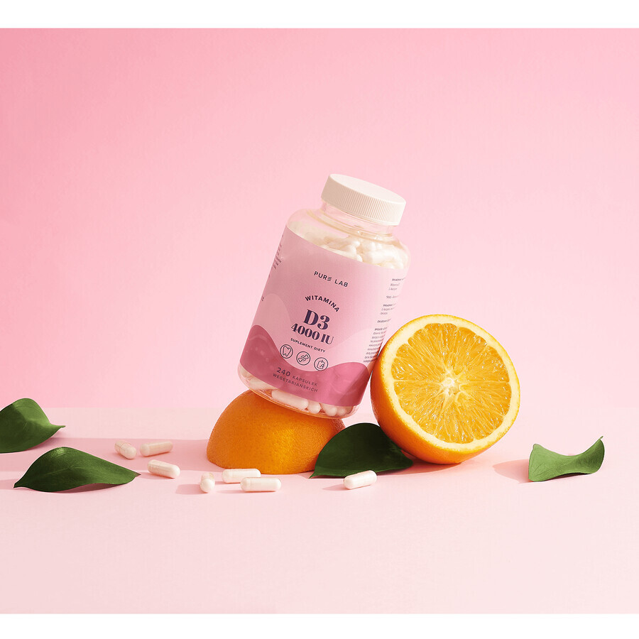 Pure Lab Vitamin D3 4000 IU, 240 vegetarische Kapseln Pure Lab Vitamin D3 4000 IU, 240 vegetarische Kapseln