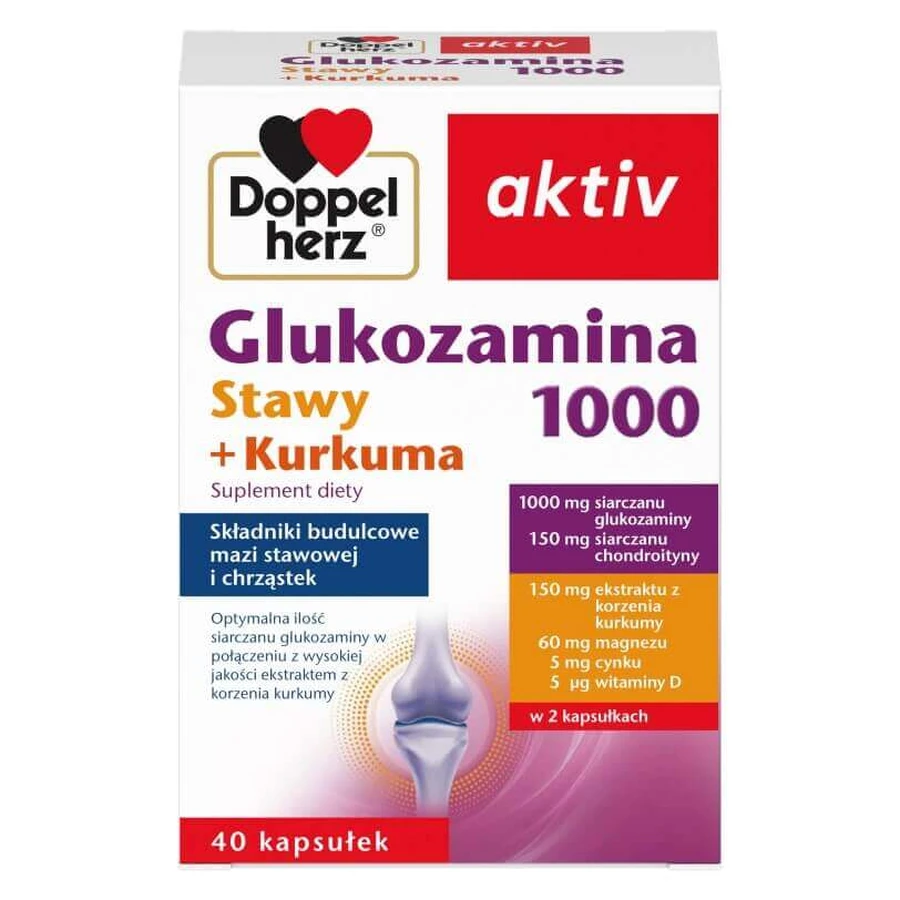 Doppelherz aktiv Glucosamine 1000 Joints + Turmeric, 40 capsules, Queisser Pharma