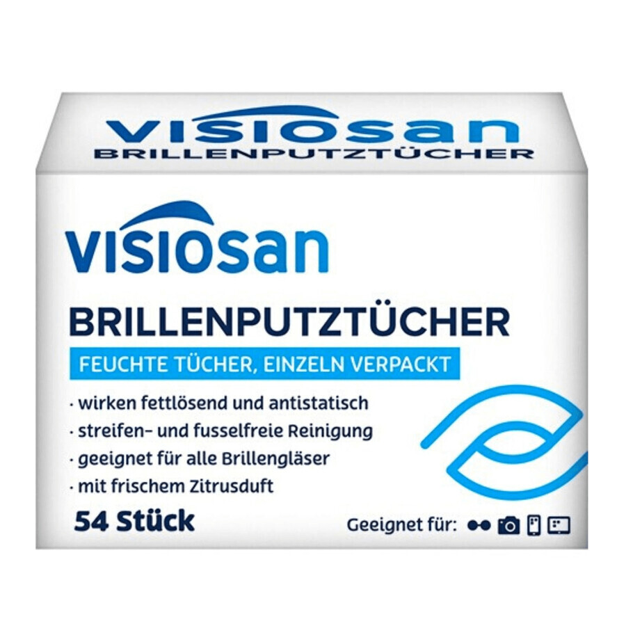 Visiosan, wipes for glasses, 54 pieces