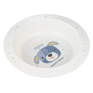 Canpol Babies, plastic babyschaal, Schattige dieren, blauwe hond, vanaf 4 maanden, 270 ml