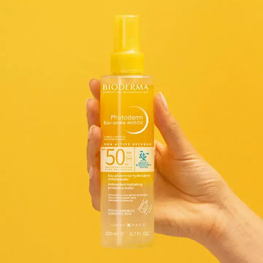 Bioderma Photoderm Eau Solaire Anti-Ox, antioxidatives biphasisches Schutzwasser, SPF 50+, 200 ml Bioderma Photoderm Eau Solaire Anti-Ox, antioxidatives biphasisches Schutzwasser, SPF 50+, 200 ml