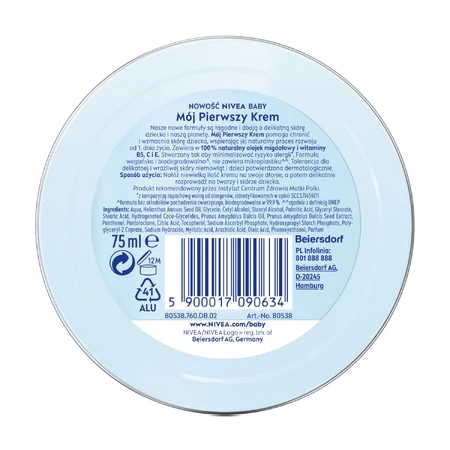 Nivea Baby My first cream, pour le visage, les mains et le corps, dès 1 jour de vie, 75 ml
