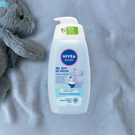 Nivea Baby, gel nettoyant 2-en-1 pour le corps et les cheveux, dès le premier jour, 500 ml