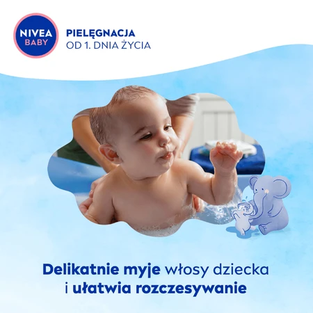 Nivea Baby, gel nettoyant 2-en-1 pour le corps et les cheveux, dès le premier jour, 500 ml