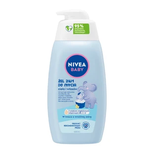 Nivea Baby, gel nettoyant 2-en-1 pour le corps et les cheveux, dès le premier jour, 500 ml