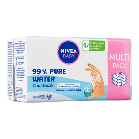 Nivea Baby 99% Puur Water, biologisch afbreekbare vochtige doekjes, 3 x 57 stuks