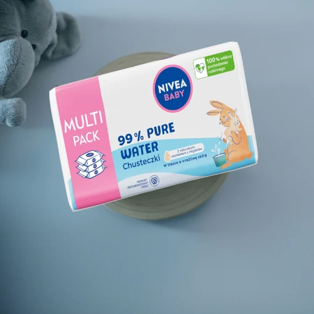 Nivea Baby 99% Puur Water, biologisch afbreekbare vochtige doekjes, 3 x 57 stuks