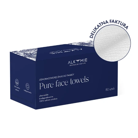 Alkmie Pure Face Towels, toallas faciales desechables, 80 piezas