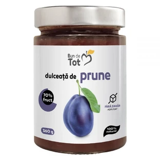 Plum jam, sugar free, 360g, Dacia Plant