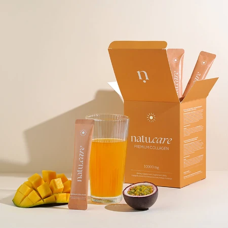 Natu.Care Premium Collageen 10.000 mg, mango-passievrucht, 30 zakjes