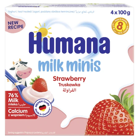 Humana Milk Minis Strawberry Yoghurt Dessert After 8 Months 4 x 100g