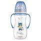 Canpol Babies Easy Start, biberon anticolica, bocca larga, con manici, Bonjur Paris, blu, da 12 mesi, 300 ml
