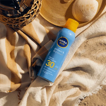 Nivea Sun Protect &amp; Dry Touch, loción solar en spray, SPF 30, 200 ml