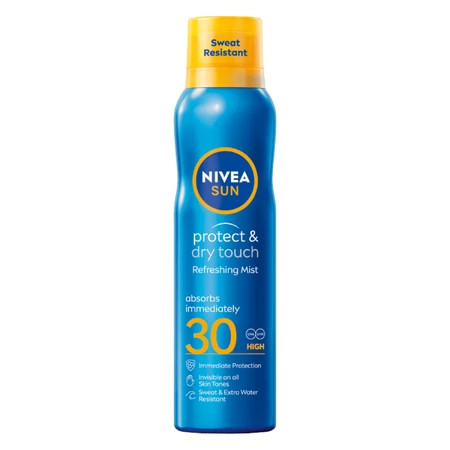 Nivea Sun Protect &amp; Dry Touch, loción solar en spray, SPF 30, 200 ml
