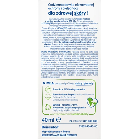 Nivea Sun Tripple Protect, Gesichtsfluid, SPF 50+, 40 ml