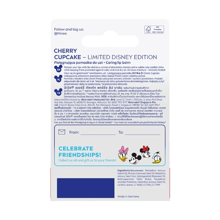 Nivea Minnie Mouse, lipstick, care, Cherry Cupcake, 4.8 g