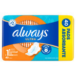 Always Ultra, toallas sanitarias con alas, talla 1, Normal, 40 unidades Always Ultra, toallas sanitarias con alas, talla 1, Normal, 40 unidades
