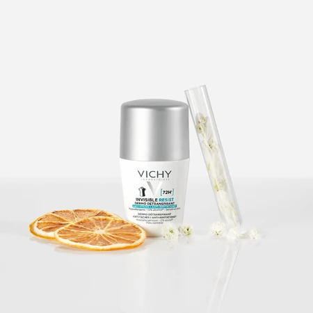 Vichy Invisible Resist, antitranspirante roll-on, contra las marcas en la ropa, 50 ml